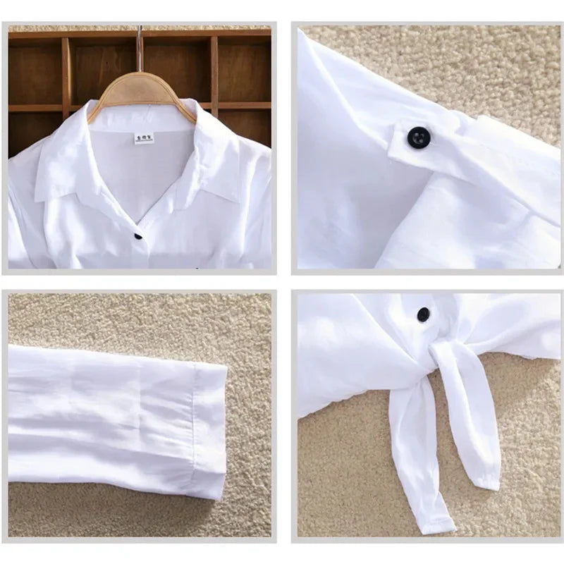 Elegant Charm Tie Front Blouse