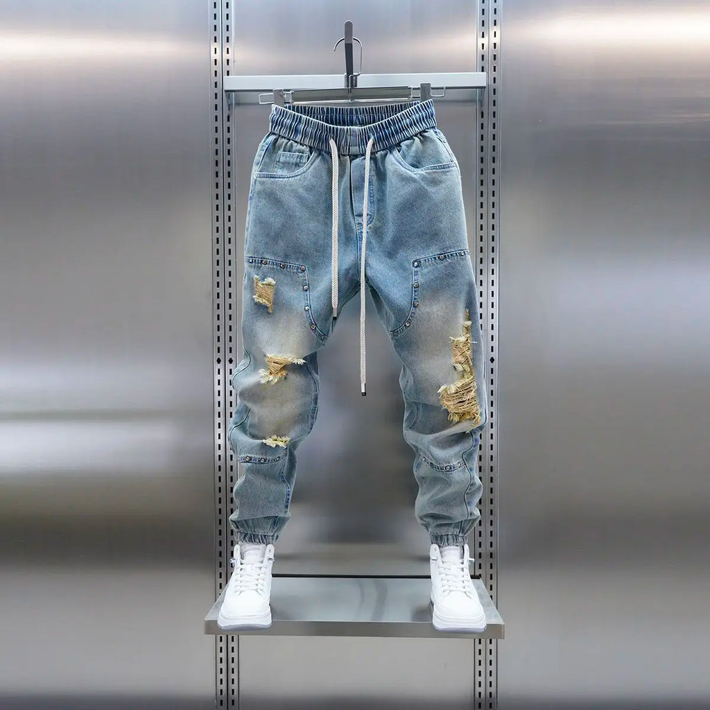 Urban Flex Distressed Denim Joggers