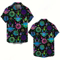 Men's Gothic Skull Print Casual Shirt