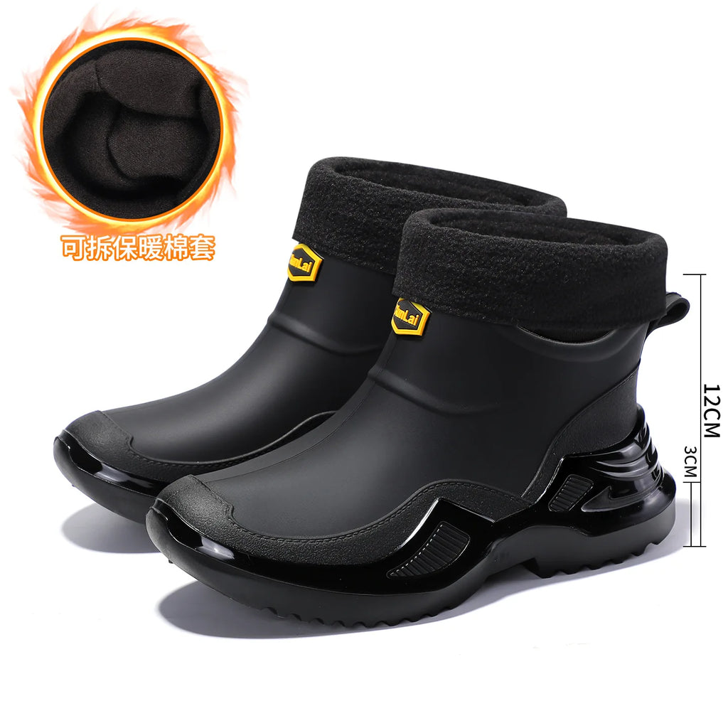 Unisex Short Tube Rubber Boots Water