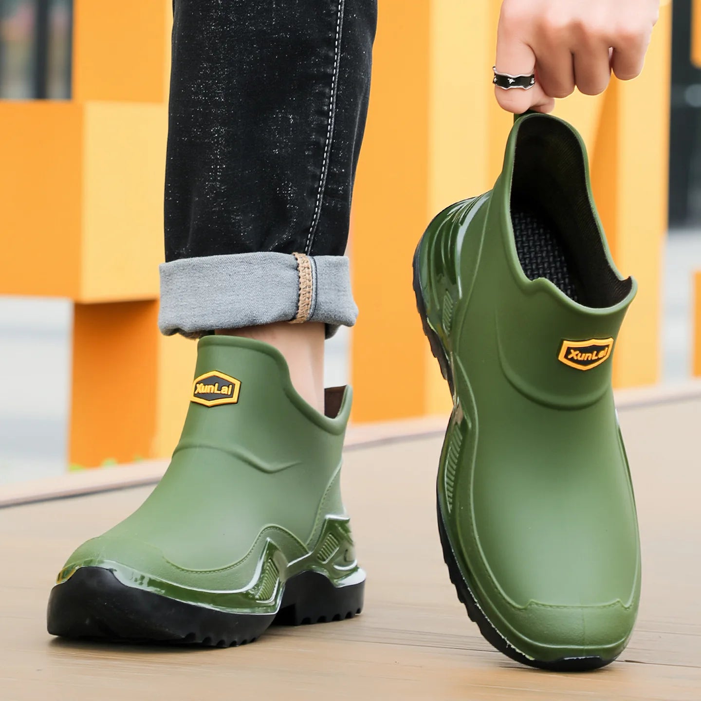 Unisex Short Tube Rubber Boots Water